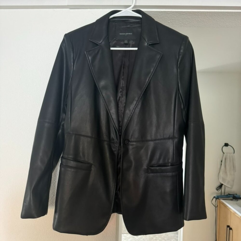 Vegan Leather Blazer